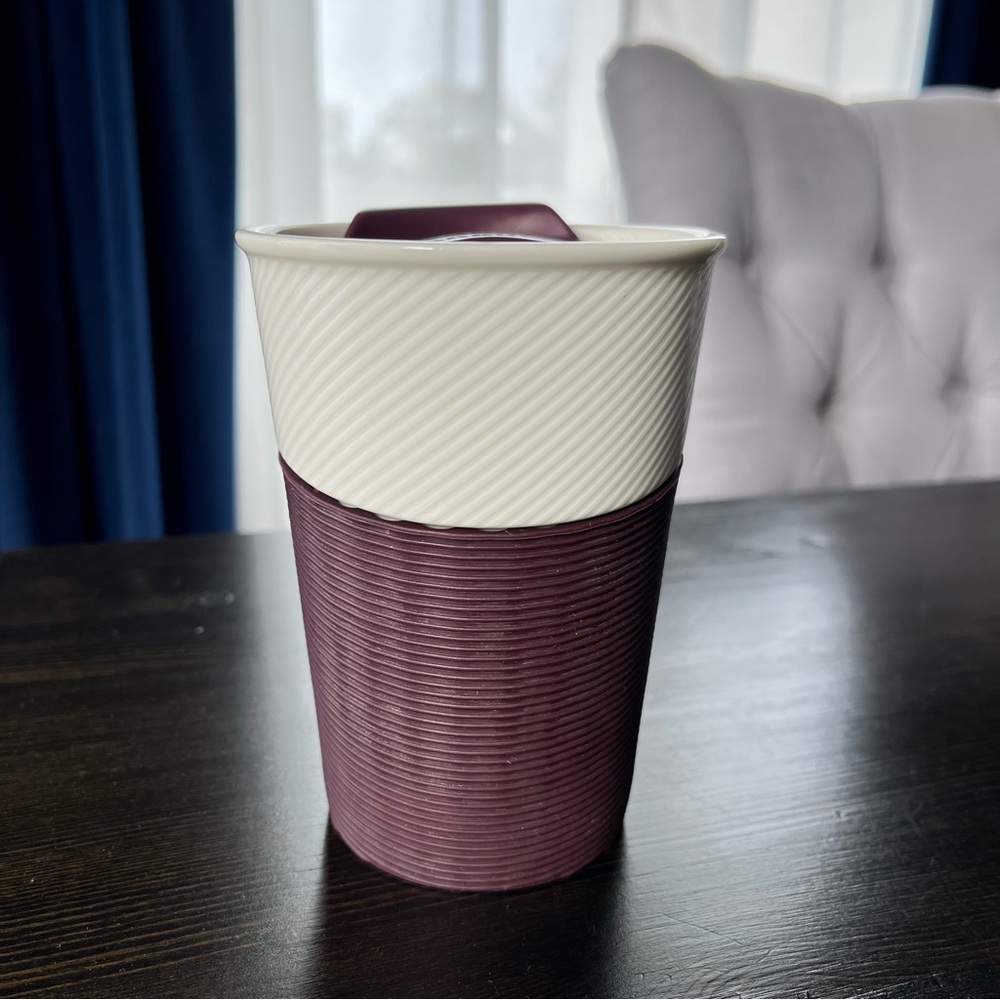 Starbucks Cream and Purple 8oz Tumbler
